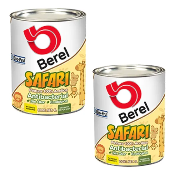 Pintura Berel Sin Olor Safari 2 Litro Colores 
