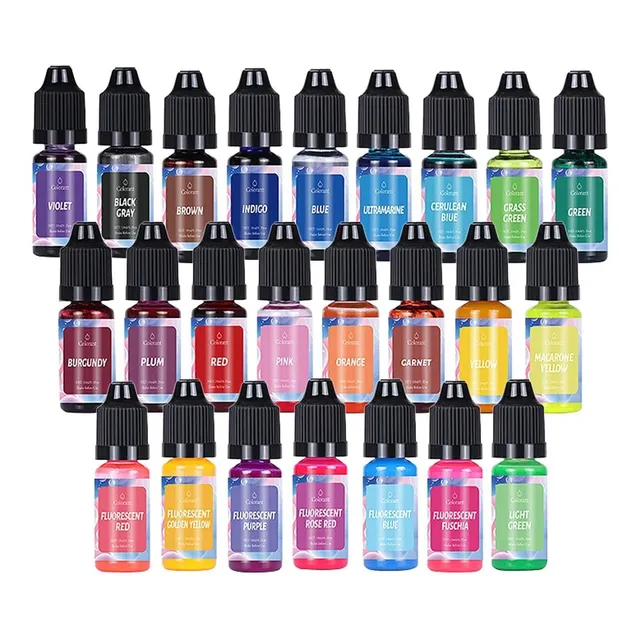 Harayaa Juego 24 Vela Colorante Concentrado Tinte Liquido