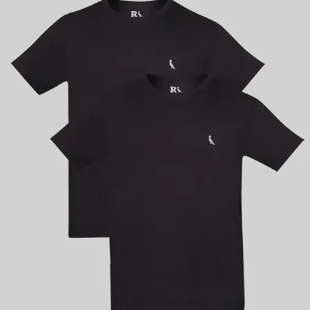 Kit Duas Camisetas Regular Essence Reserva Preto/preto Liso G
