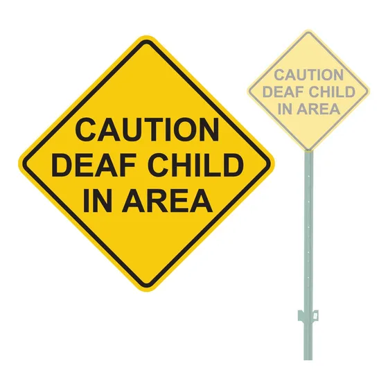 Señal Advertencia Aluminio Resistente Para Niño Area 11.4 X