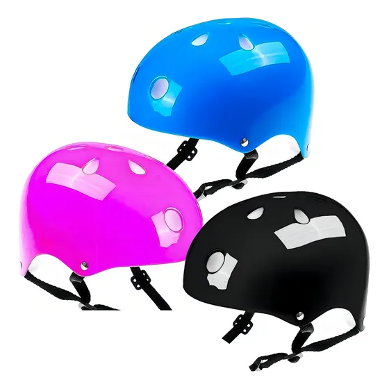 Casco P/ Niño Reforzado Patín Skate Rollers Bicicleta El Rey Color Negro Talle Único