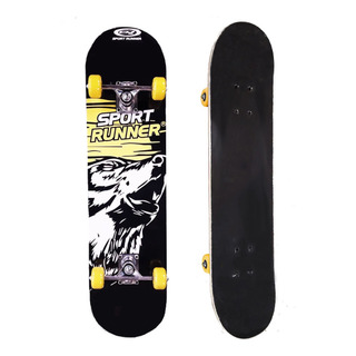Skate Profesional Perro Fondo Blanco Negro Y Amarillo Skate Profesional Perro Fondo Blanco Negro Y Amarillo