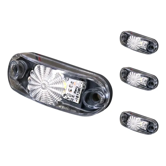 4x Lanterna Delimitadora Cristal Led 12v 24v Caminhão Baú