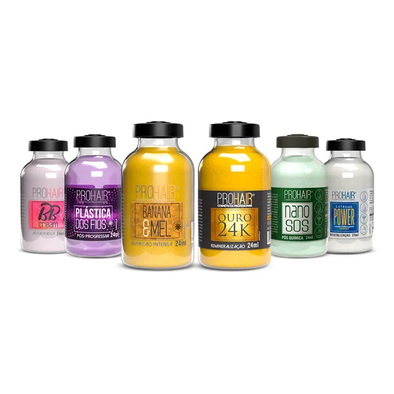Ampolas Capilares 24ml Prohair Cronograma Capilar