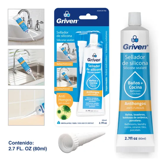 Silicon  Antihongos Transparente 80ml Griven