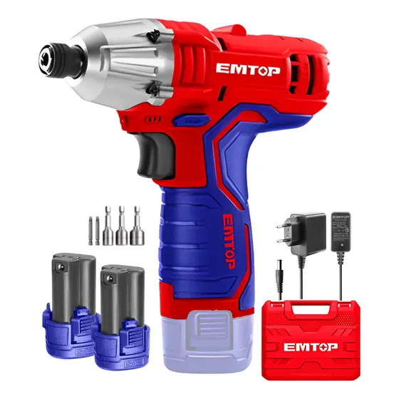 Atornillador De Impacto 1/4 12v + 2 Bat 1.5ah Emtop Color Rojo