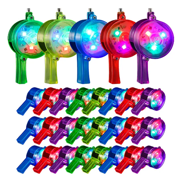 Set Cotillón N3 X24 Silbatos Chifles Con Luces Led - El Rey
