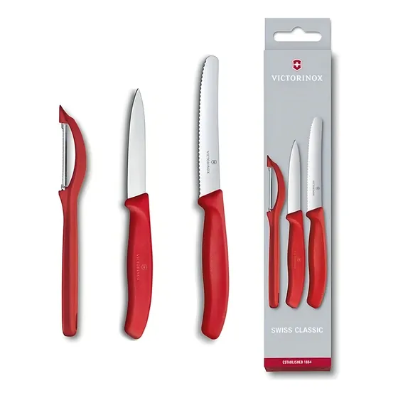 SET DE CUCHILLOS MONDADORES SWISS CLASSIC CON PELADOR, 3 PIEZAS