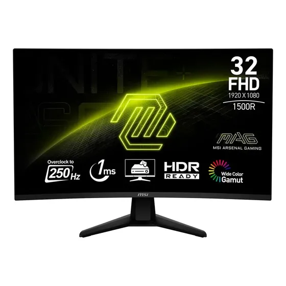 Monitor Curvo Gaming Msi Mag 32c6x 31.5 Fhd Va 250hz Color Negro | Cuotas sin interés