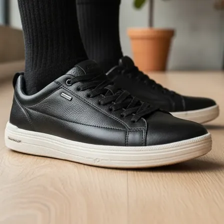 Sapatenis Pegada Masculino Casual Confortável Leve Preto Lisa 39 Br