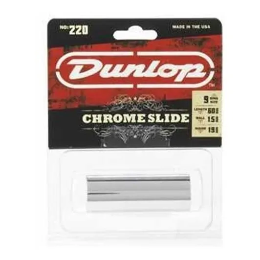 Slide Guitarra Dunlop Acero Cromado 220si Color Plateado Tamaño Fino