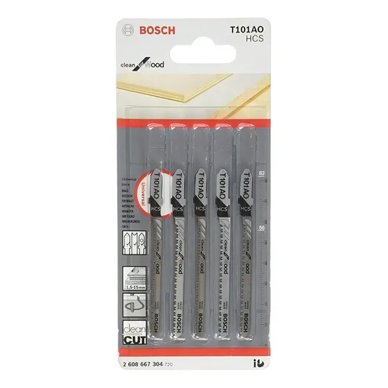 Hoja Para Caladora Corte De Madera Bosch 2608667304 T101ao