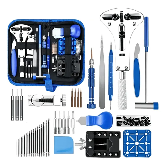 Kit Relojoeiro 185 Pcs Ferramentas Reparo Conserto Relógios