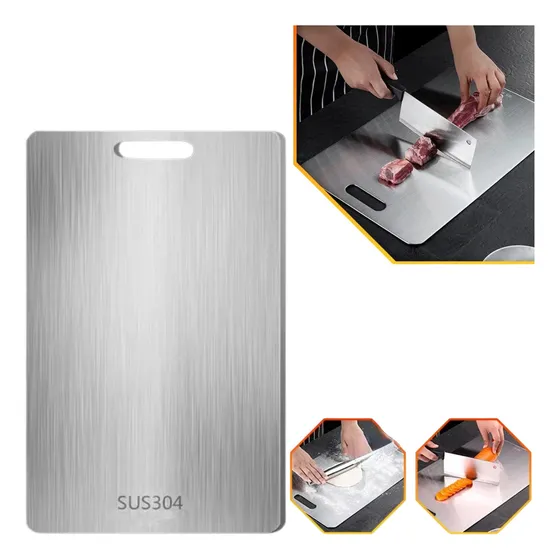 Tábua Inox Grande Sus 304 Titânio Antibacteriana Corte Mesa Balcao Carnes Frutas Massa Cor Prateado Lisa Bestvirtual Ecommerce