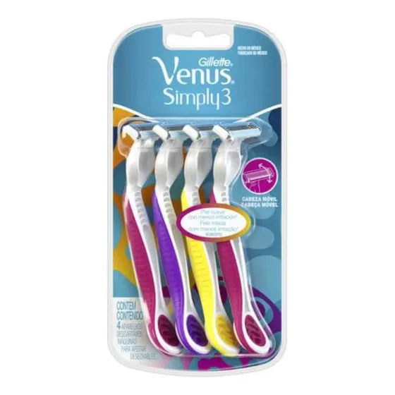 Afeitadora Desechable Gillette Venus Simply3 4 Unidades