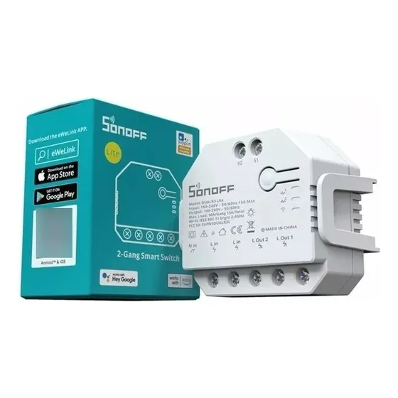 Sonoff Interruptor Wifi 2ch Canais Dual Automa. Residencial