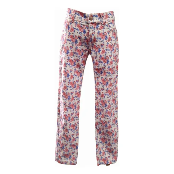 Pantalón Tiki Pana Flores Azul Niña Infantil Talles 2 Al 10