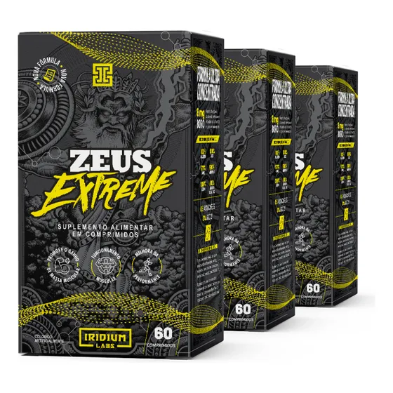 Zeus Extreme Pré Hormonal - 60 Comps - Kit 3 Caixas Sabor Sem sabor