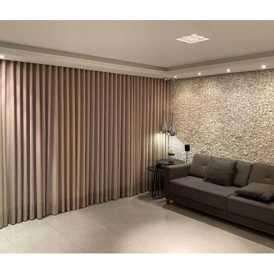 Cortina Gaze Linho C/ Blackout 100% 7m X Altura Trilho Duplo
