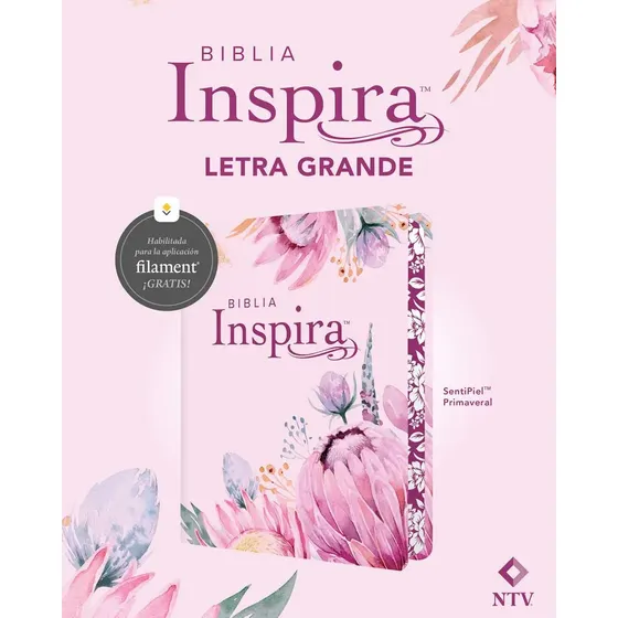Biblia Ntv Inspira Con Filament Primaveral Grande 10.5pt, De Nueva Traducción Viviente. Editorial Tyndale, Tapa Blanda En Español | Cuotas sin interés