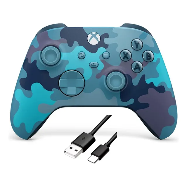 Control Xbox One Series S/x Mineral Camo Azul Camo + Cable 