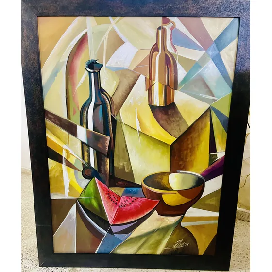 Hermoso Cuadro Bodegón Abstracto 90x115 Cm