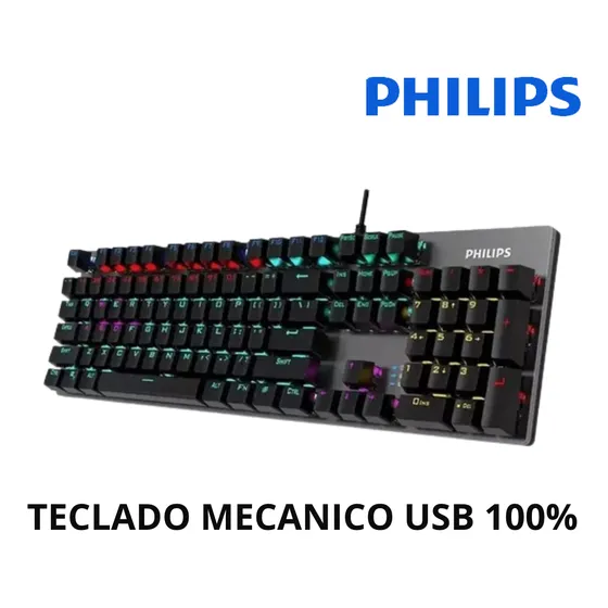 Teclado Gamer Mecanico Philips Spk8404