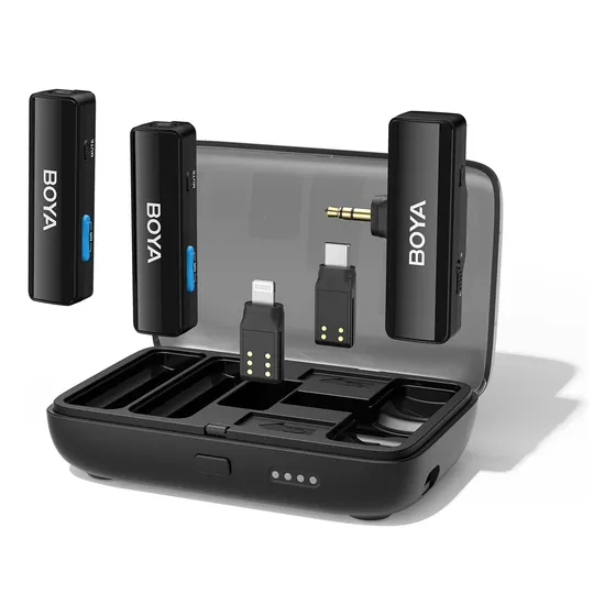 Boya Boyalink Micrófono Inalámbrico para Celular Omnidireccional Cámara USB-C Tipo-C Microfono inalambrico diadema Color Negro