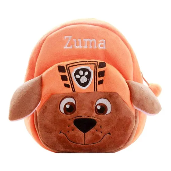 Mochila Preescolar En Felpa Infantil Cachorro Zuma Naranja 