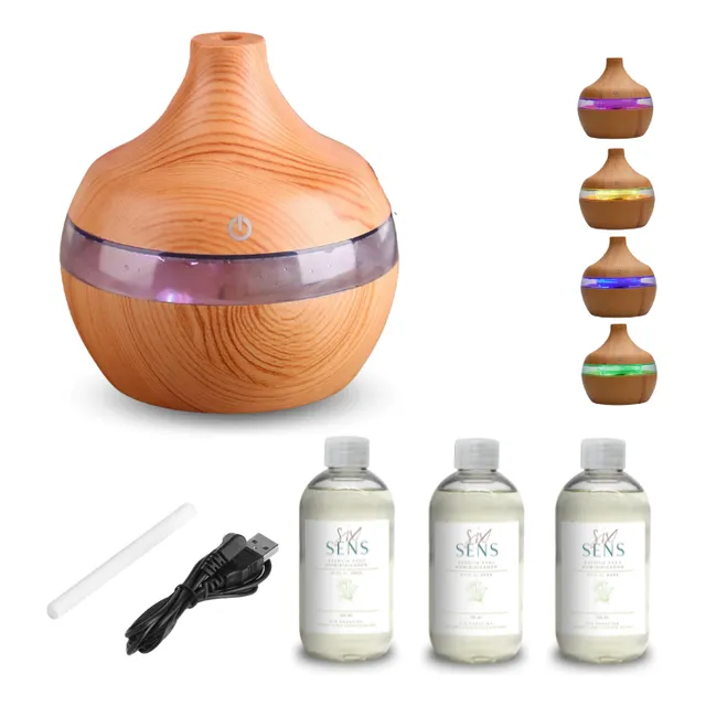 Humidificador Eléctrico Ambiente Lucesled + 3 Esencias 125ml