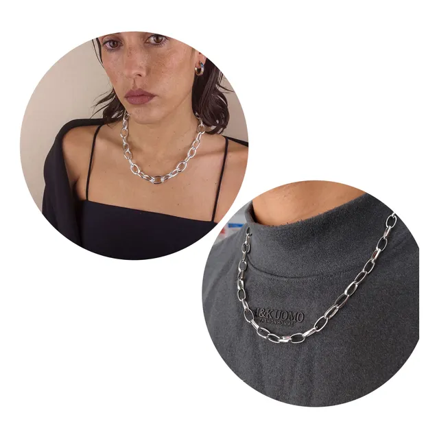 Cadena Collar Gargantilla Gruesa Acero Inoxidable Unisex