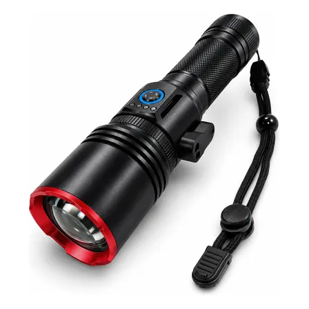 Lanterna Tática Corpo Alumínio Sq-4539 Mega Night Premier Led Recarregável Cor Da Lanterna Preto Cor Da Luz Branco Branco Preto