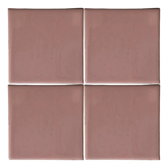 Azulejo 10.5cm Artesanal Tipo Talavera Liso 90pz Colores Rosa Carne