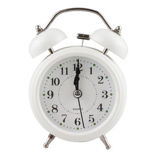 Reloj Despertador Campana Retro Analógico Estilo Vintage Color Blanco Reloj Despertador Campana Retro Analógico Estilo Vintage Color Blanco