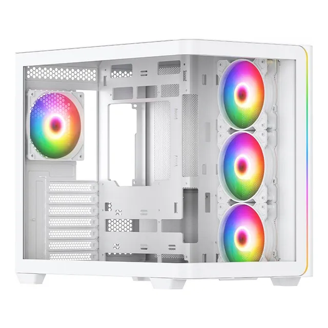 Gabinete Munfrost Blanco Hirow Cristal Full Curve Atx/m-atx
