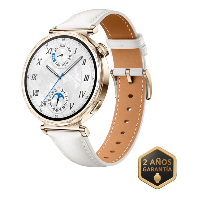 Smartwatch Huawei Watch Gt 5 41mm，Nueva experiencia de carrera y bicicleta al aire libre, Sharp-Edged Design, Seguimiento de la salud, Resistente al Agua, 7 Días De Duración, iOS y Android, Blanco