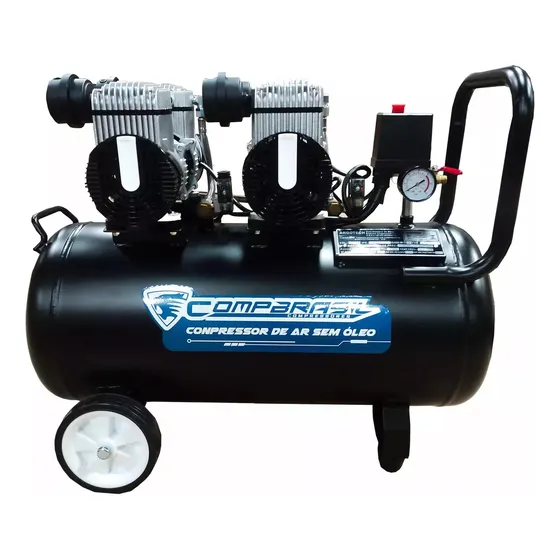 Compressor De Ar Compbrasil Silencioso Isento Óleo 50l 10pcm