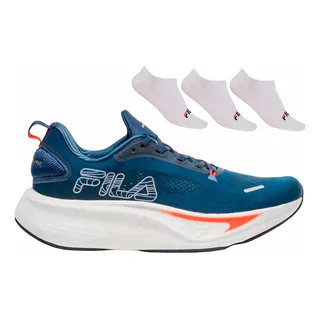 Tenis Fila Float Maxxi 2 Pro Race Corrida Carbono +kit Meias Tenis Fila Float Maxxi 2 Pro Race Corrida Carbono +kit Meias