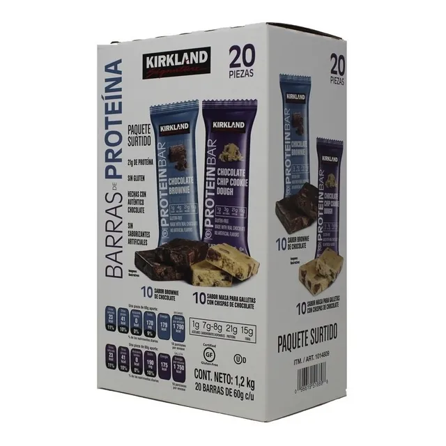 Barras De Proteína Chocolate 20 Piezas 1.2 Kg Kirkland