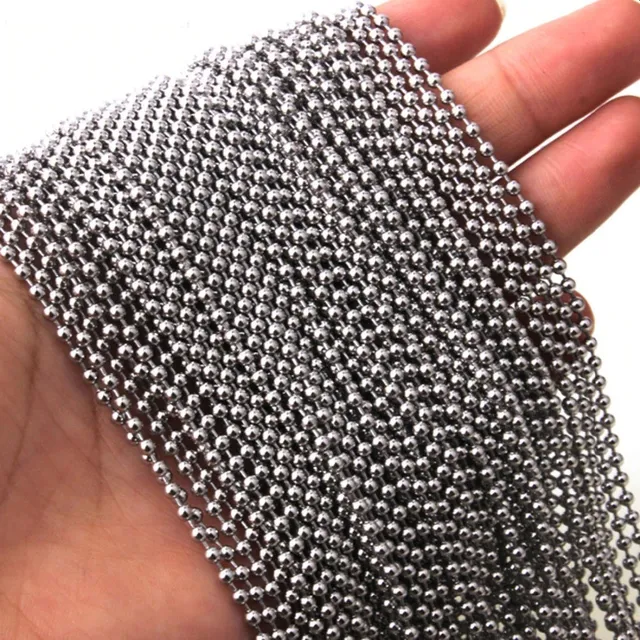 5mt De Cadena Bolitas De 2.0mm De Acero
