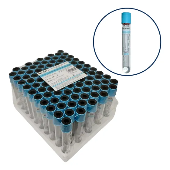Tubos Prp Citrato De Sodio Al Vacio 3.8% 9ml Celeste X 100