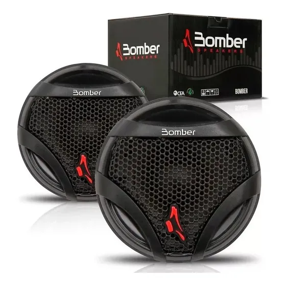 Par Mini Tweeter Bomber C/capacitor Upgrade 120w Rms 4 Ohms Cor Preto