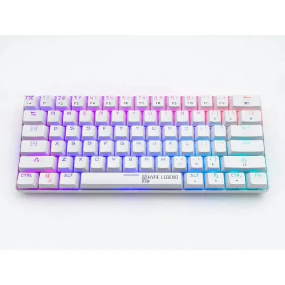 Teclado Hype Legend QWERTY Outemu Red inglés US color blanco con luz RGB