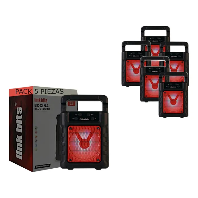 Bocina Radio Fm Compatible Bluetooth 4 Pulgadas 5 Piezas