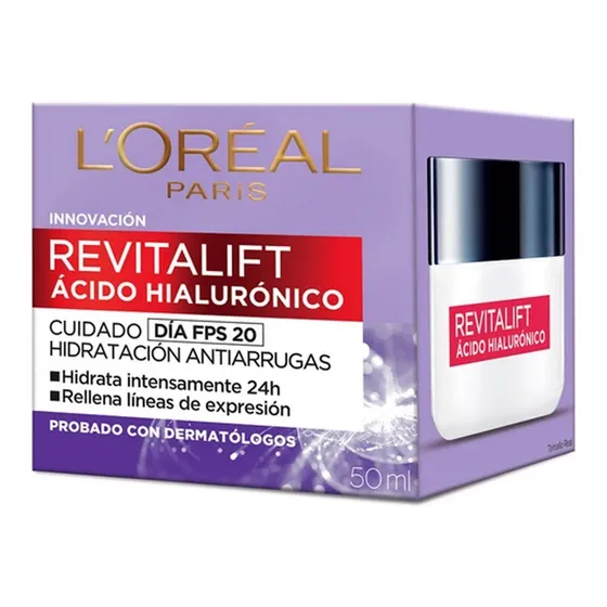 Crema Facial L`oreal Día Revitalift Ácido Hialurónico 50m