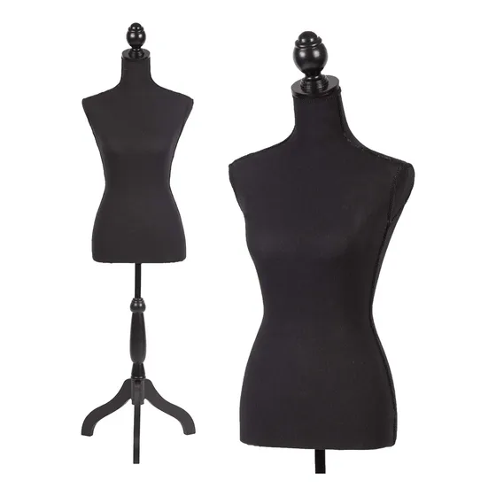 Maniquí Femenino Torso Ajustable 60 A 67 Pulgadas Negro
