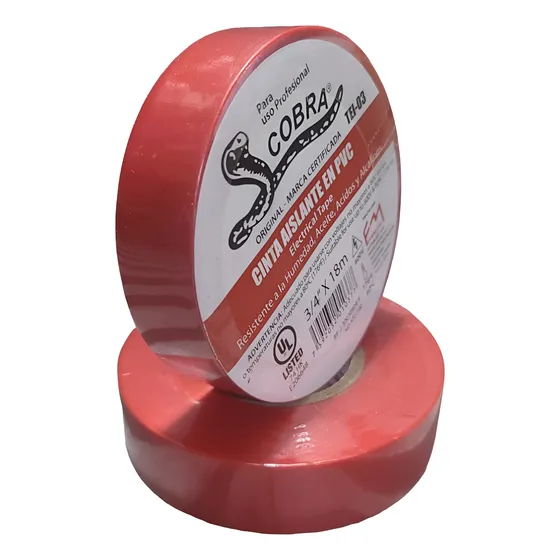 Teipe Rojo 3/4 X 18mtr Cobra Original