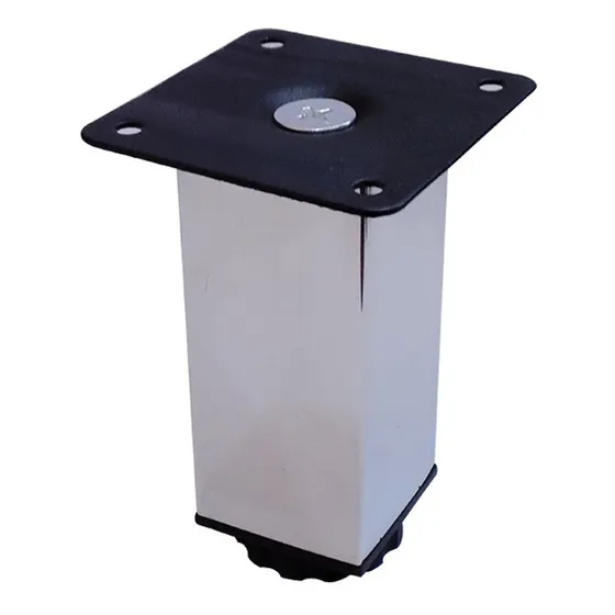 Pata Para Mueble De Acero Cromado Cuadrada 15cm Juego 4und