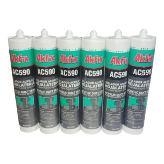 Silicona-sellador Acrílico Hojalateria Gris 310ml. Akfix 6 U