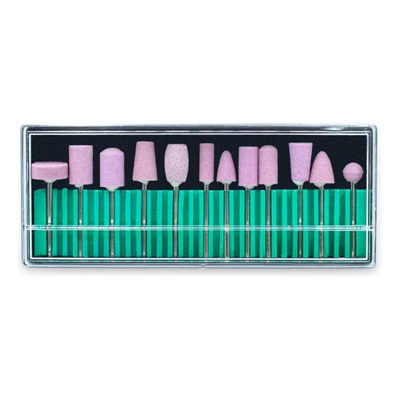Kit 12 Brocas Polimento Profissional Unhas Gel Acrigel Fibra